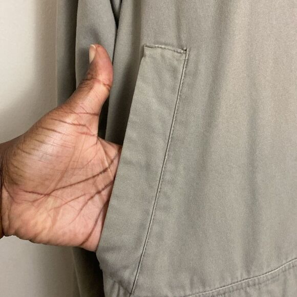 Men’s Khaki Cotton Chore Coat Brown Corduroy Collar size L Utility Streetwear - Picture 4 of 9